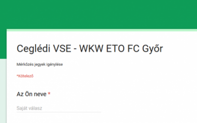 Jegyinformáció: Ceglédi VSE – WKW ETO FC Győr