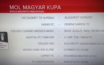 Magyar Kupa sorsolás: megy az ETO Kanizsára