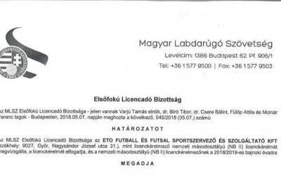 Megkaptuk a licenszet