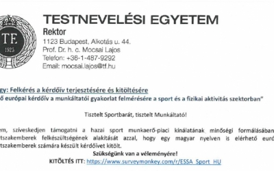 Sportágazati Szakképzés-fejlesztési Partnerség kérdőív