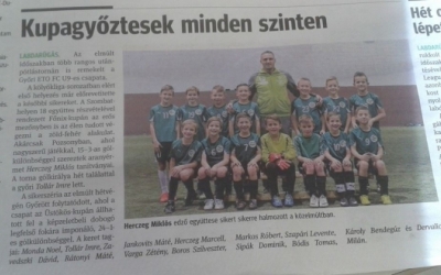 Utánpótlás sikerekről ír a Kisalfold